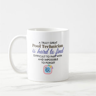 Caneca De Café Grande Técnico de Piscina Presente Nome Personaliz