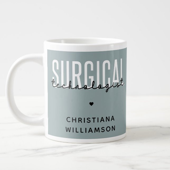 Caneca De Café Grande Tecnologia Surgical de Nome Personalizado Tecnolog (Esquerda)