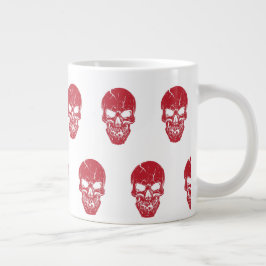 Caneca De Café Grande Tema Caveira Vermelha