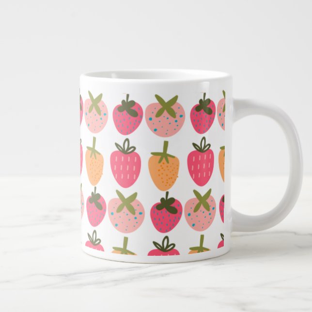 Caneca De Café Grande Tema de Frutas Vermelhas (Direita)