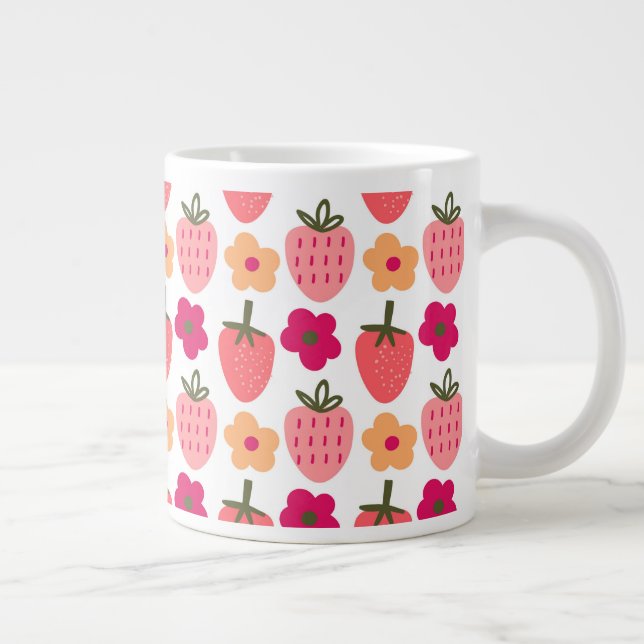 Caneca De Café Grande Tema de Frutas Vermelhas (Direita)