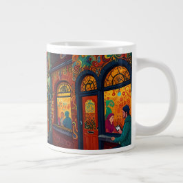 Caneca De Café Grande Tema de Natal Linda Cidade Velha na Bélgica