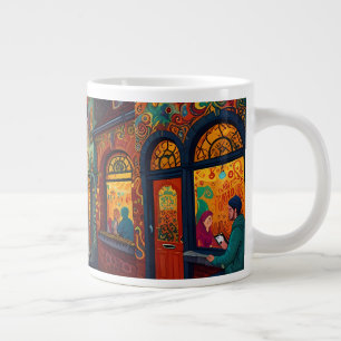 Caneca De Café Grande Tema de Natal Linda Cidade Velha na Bélgica