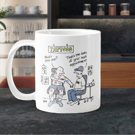 Caneca De Café Grande Tema de Tatuagens Piada de Tatuador