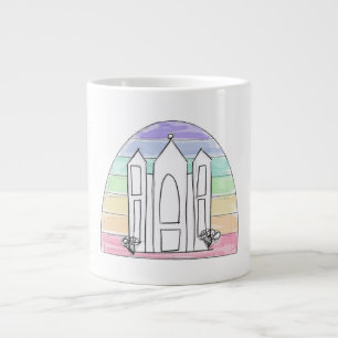 Caneca De Café Grande Templo LDS Salt Lake City pôr do sol arco-íris mór