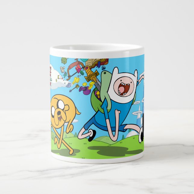 Caneca De Café Grande Tempo de Aventura | Arte de risco da Finn (Frente)