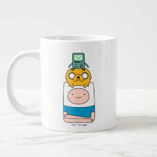 Caneca De Café Grande Tempo de Aventura BMO, Jake e Finn