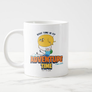 Caneca De Café Grande Tempo de Aventura Jake Flutuando Com Finn