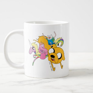 Caneca De Café Grande Tempo de Aventura Senhora, Bublegum, Finn e Jake