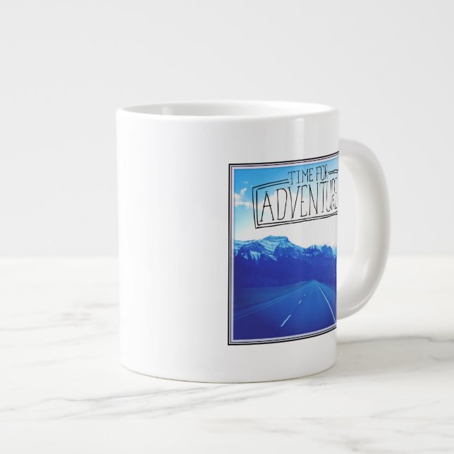 Caneca De Café Grande Tempo Para Aventura (Frente Esquerda)