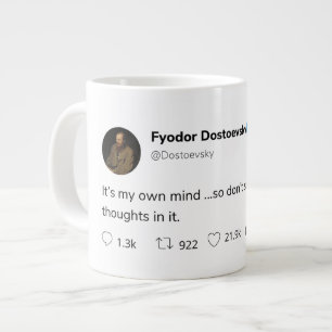 Caneca De Café Grande tendência de texto moderno da moda branca