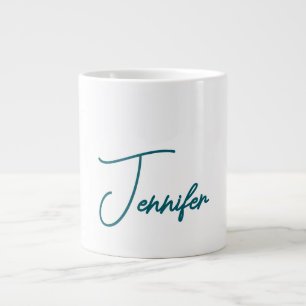 Caneca De Café Grande Tendência Verde Escuro Moderno Minimalista Nome à