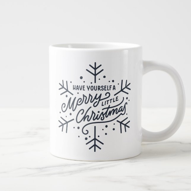 Caneca De Café Grande Tenha um Natal Feliz - Floco de neve (Direita)