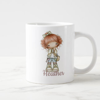 Caneca De Café Grande Terracotta Sage Menina Fofo Cottagecore Personaliz