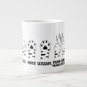 Caneca De Café Grande Tesoura De Papel Rock Nâo Garra Gato Engraçado