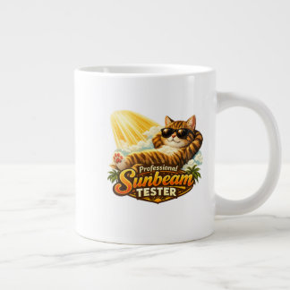 Caneca De Café Grande Testador de Raio de Sol Profissional Gato Divertid