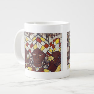 Caneca De Café Grande Têxteis pintados à mão representando o dia a dia