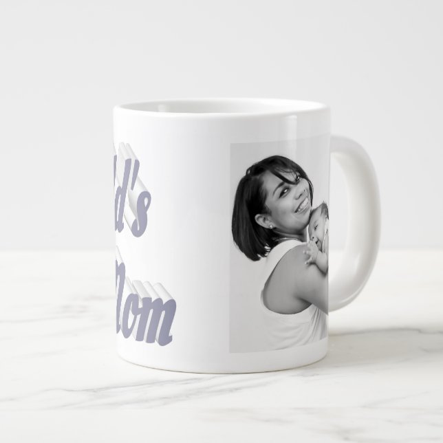 Caneca De Café Grande Texto da cinza da Melhor Mãe (Frente Esquerda)
