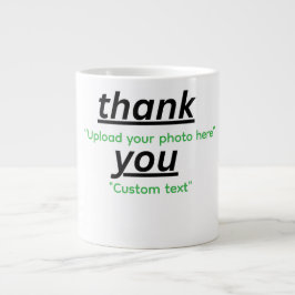 Caneca De Café Grande Texto Personalizado & Envie Sua Foto Personalizada