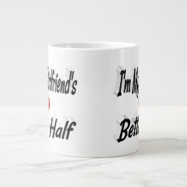 Caneca De Café Grande texto preto namorada engraçado