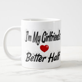 Caneca De Café Grande texto preto namorada engraçado