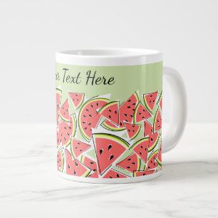 Caneca De Café Grande Texto Verde da Melancia