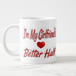 Caneca De Café Grande texto vermelho de citação engraçada namorada