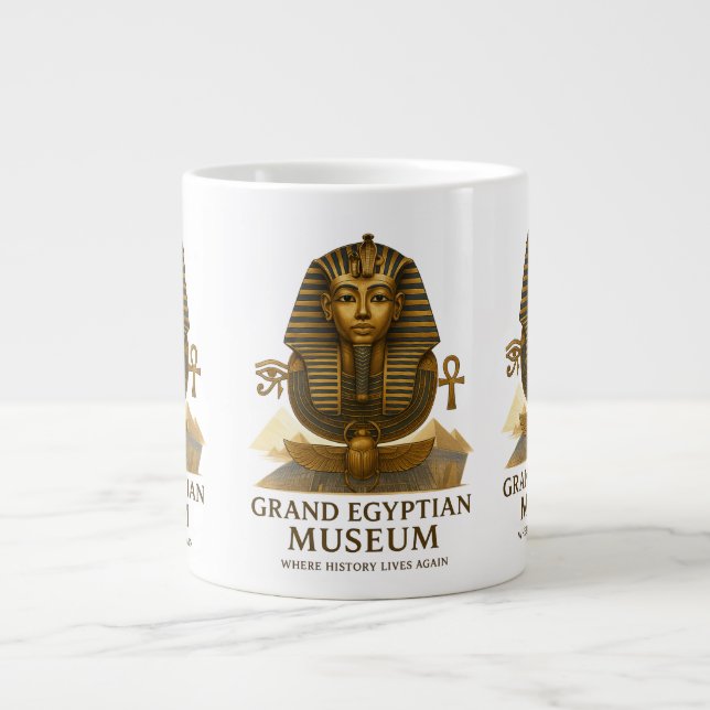 Caneca De Café Grande The Eternal Legacy – Grand Egyptian Museum Opening (Frente)