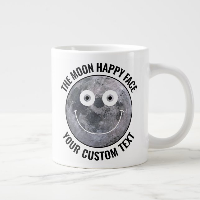 Caneca De Café Grande The Moon Happy Face Personalized Custom Giant Mug (Direita)