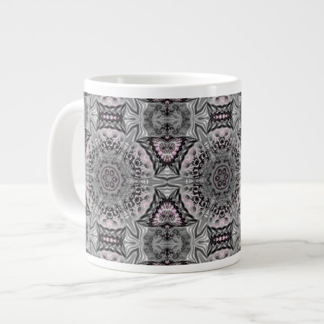 Caneca De Café Grande The Silver Fractal Garden (Frente Esquerda)