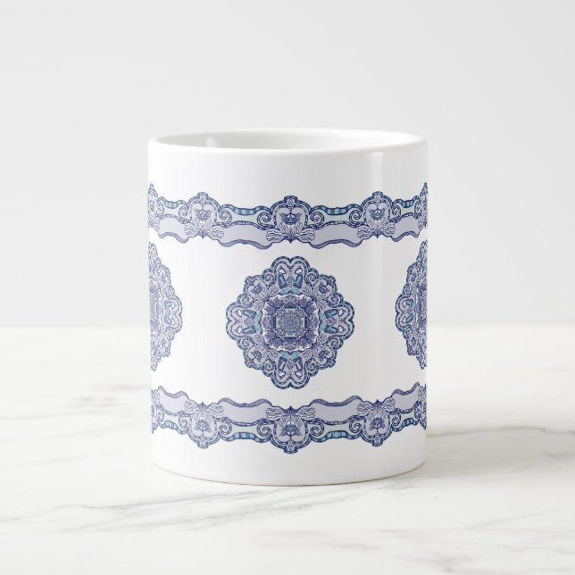 Caneca De Café Grande Thermal Tumbler Blue China inspirou (Frente)