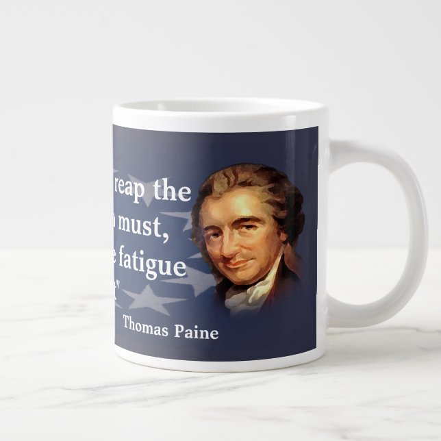 Caneca De Café Grande Thomas Paine Citação sobre a Bênção da Liberdade (Direita)