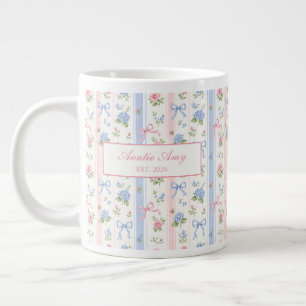 Caneca De Café Grande Tia Estabelecida Coquete Arcos Aquarela Floral
