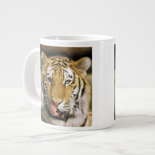 Caneca De Café Grande Tiger Michigan Zoo (Frente Esquerda)
