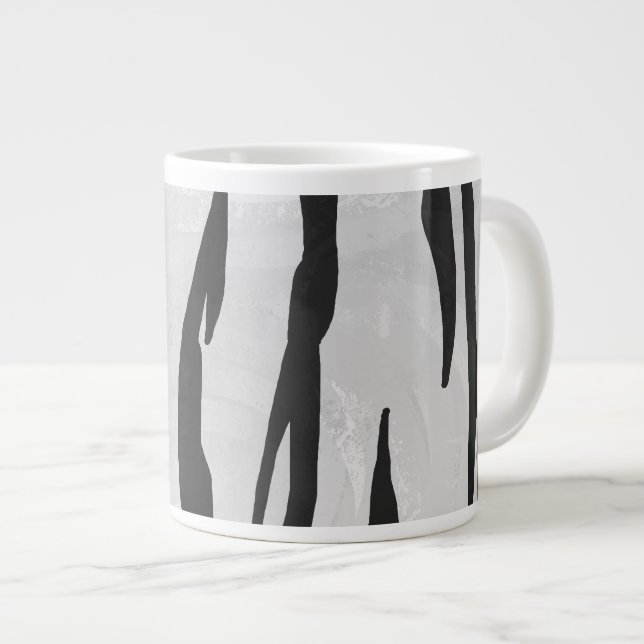 Caneca De Café Grande Tigre Impressão preto e branco (Frente Esquerda)