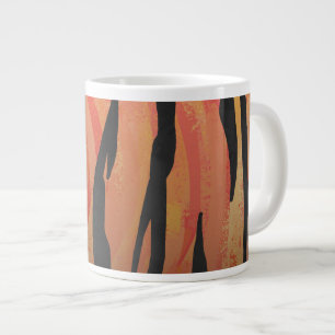 Caneca De Café Grande Tigre Laranja quente e impressão preta