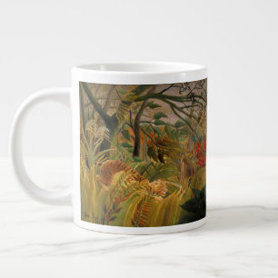 Caneca De Café Grande Tigre numa Tempestade Tropical por Henri Rousseau