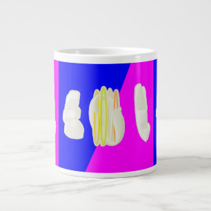 Caneca De Café Grande TINTA abstrato E AZUL REAL