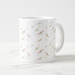 Caneca De Café Grande Tiny Dragonflies em White Large 15oz Mug