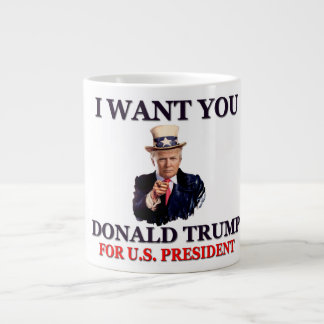 Caneca De Café Grande Tio Sam Trump para presidente