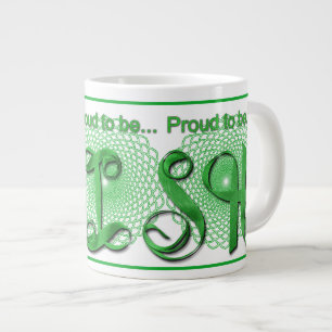 Caneca De Café Grande Tipografia de Feriado de Fita "Orgulhoso de ser Ir