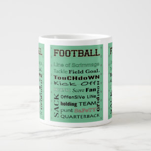 Caneca De Café Grande Tipografia de FUTEBOL