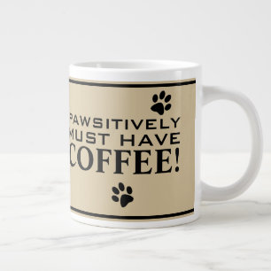 Caneca De Café Grande Tipografia de Impressão de Pata de Cachorro Café E