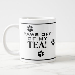 Caneca De Café Grande Tipografia de Pata Cachorra do Tea Lover Preto e B