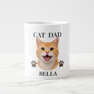 Caneca De Café Grande Tipografia Moderna Simples para Nome e Foto de Gat