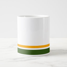 Caneca De Café Grande Tiras de Corrida Amarela Verde Florestal dos anos 
