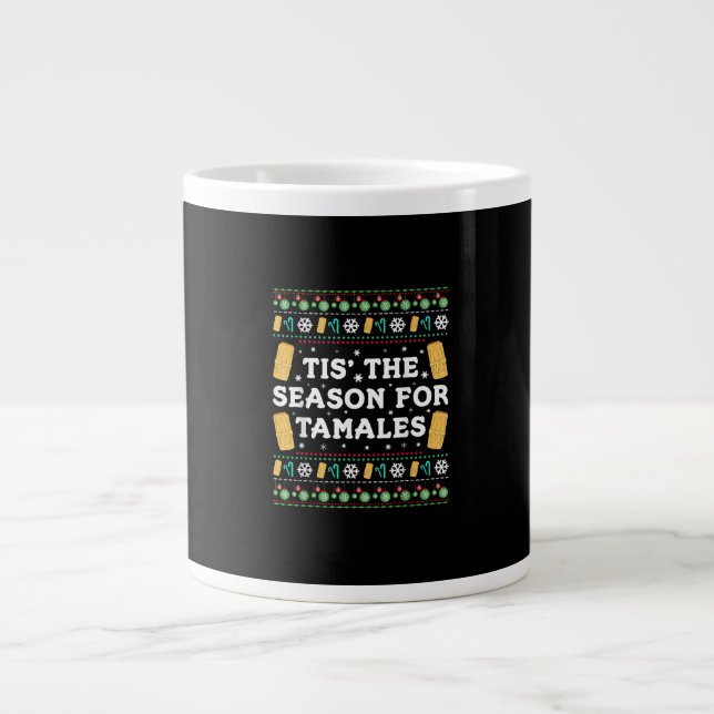 Caneca De Café Grande Tis Season For Tamales Funny Mexican Christmas (Frente)