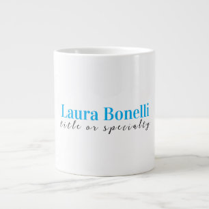Caneca De Café Grande Título de Nome Simples Moderno Profissional Minima