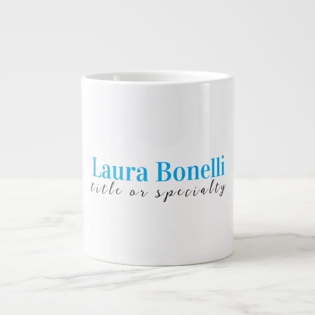 Caneca De Café Grande Título de Nome Simples Moderno Profissional Minima (Frente)