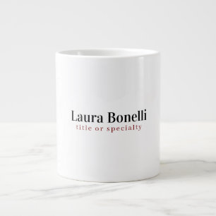 Caneca De Café Grande Título de Nome Simples Moderno Profissional Minima